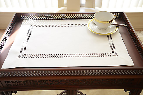 Hemstitch Placemat. Double Twisted Hemstitch.Coconut Milk color